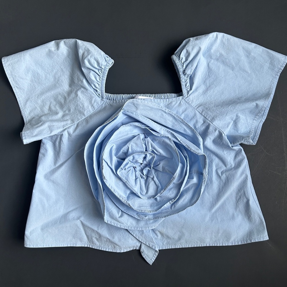 Zara Rose Poplin Blue Top
Size: 6 116cm